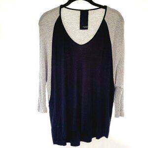 Heather by Bordeaux Black & Grey Long Sleeve T-shirt Size XS